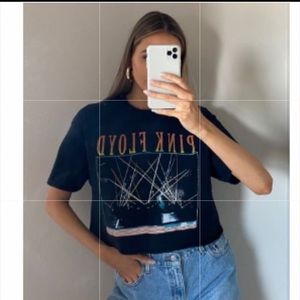 Urban outfitters day Pink Floyd Cropped Tee black size Medium